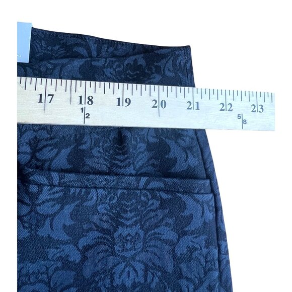 Chicos So Slimming Brigitte Tonal Jacquard Slim Ankle Pants  Black Size 4R - Picture 3 of 14